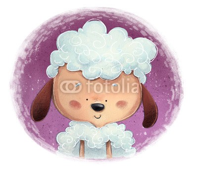 cirodelia, oveja feliz (schaf, kind, lamm, wolle, bauernhof, tier, lamm, hübsch, freudig, freudig, zeichnung, textur, bauer, landwirtschaft, gesicht, runde, isoliert, ausschnit)