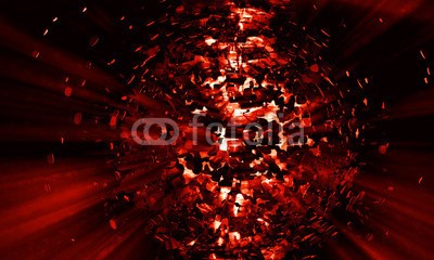 zeber, 3D futuristic background (virtuell, abstrakt, backgrounds, konzept, tiefe, 3d, leuchten, tapete, viereck, explodieren, fiktion, phantastisch, zukunft, géométrie, partikel, rendern, explosion, licht, digitales, wirklichkeit, cyber, technologie, geformt, computer, fantasy, abbildun)