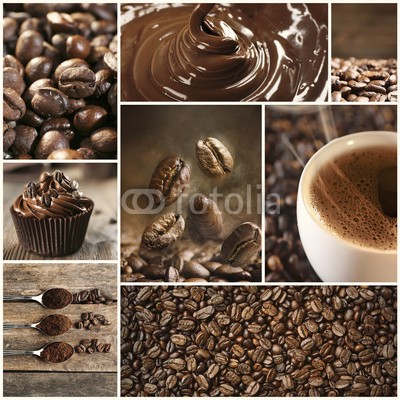 Africa Studio, Coffee, themed collage (arabisch, aroma, aromatisch, hintergrund, bohne, bohne, schwarz, brasilianisch, frühstücken, braun, café, cafétéria, koffein, cappuccino, schokolade, classic, close-up, kakao, kaffee, collage, farbe, konzept, exemplar, sahnig, ernte, tassen, cupcak)