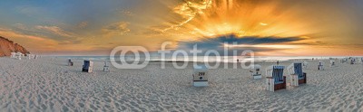 Blickfang, Sylt Kampen rotes KLiff Panorama Sonnenuntergang (blau, deutsch, reiseziel, insel, meer, sand, urlaub, touristisch, nordsee, sylt, wasser, panorama, welle, stranden, entspannung, see, sanddünen, rot, strandkorb, strandkorb, sonnenuntergänge, leuchten, sonnenstrah)