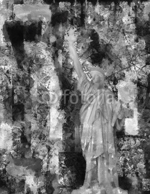 rolffimages, Statue of Liberty (abstrakt, amerika, american, architektonisch, architektur, kunst, kunstvoll, hintergrund, farbe, konzeptionell, altersgenosse, entwerfen, dramatisch, berühmt, grunge, hafen, hoch, insel, frau, orientierungspunkt, landschaft, freiheit, manhattan, metropol)