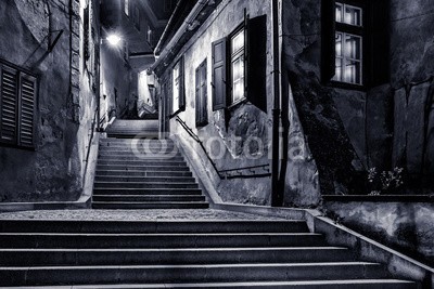 mandritoiu, Moody monochrome view of Goldsmiths passage, in Sibiu, Romania, (rumänien, gasse, architektur, schwarz, gebäude, zentrum, stadt, stadtlandschaft, korridor, dunkel, menschenleer, downtown, düster, schmutzig, mutig, historisch, geschichtlich, haus, licht, mittelalterliches, monochrom, moody, geheimnisvoll, enge, nach)