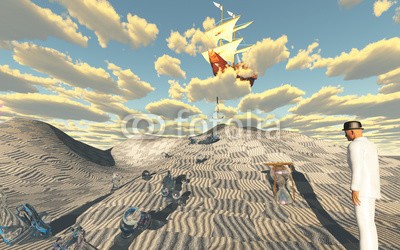 rolffimages, Ship in sky drops anchor (chess, fantasy, hintergrund, landschaft, board, surreal, schachbrett, abbildung, himmel, wonderland, konzept, abstrakt, entwerfen, kunst, schwarz, spiel, prüfend, horizont, weiß, seltsam, raum, wolken, fairy, spiel, erzählung, viereck, schachbrettmuste)