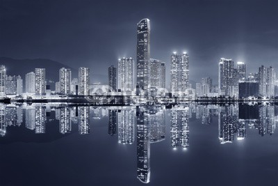 leeyiutung, Skyline of Hong Kong city at night (stadt, nacht, gebäude, panorama, urbano, licht, anblick, abend, tourismus, downtown, berühmt, landschaftlich, panoramisch, szenerie, skyline, financial district, twilight, metropole, architektur, beleuchtung, stadtlandschaft, hauptstädtisch, waterfron)