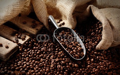 Africa Studio, Fresh coffee beans with sack and scoop, closeup (aroma, hintergrund, tasche, bohne, bohne, getränke, schwarz, board, frühstücken, braun, sackleinen, café, koffein, cappuccino, close-up, kaffee, konzept, dunkel, trinken, stoff, flavour, frisch, gruppe, hot, java, life, mocha, morgens, natürlic)