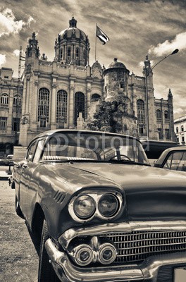 javigol860101, Sepia toned image of classic american parked in front of the Rev (orientierungspunkt, palace, umdrehung, cuba, autos, reisen, touristisch, alt, vehikel, havana, kfz, transport, front, karibik, architektur, tropics, verkehr, tourismus, kolonial, old-timer, äusseres, stadtlandschaft, reiseziel, lateinisch, tropisc)