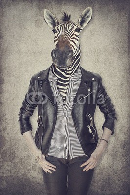 cranach, Zebra in clothes. Concept graphic in vintage style. (menschlich, kleidung, konzept, streife, beeindruckend, niemand, montage, säugetier, zebra, pelz, glamour, charakter, umformung, leute, grau, gestalten, garniert, kreativ, anthropomorphismus, frau, spassig, mädchen, kühl, lei, blick, entwerfen, fra)