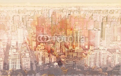 Tierney, Sketch of the Manhattan skyline cityscape (manhattan, skyline, sketch, zeichnung, architektur, skyscraper, tourismus, abbildung, himmel, business, orientierungspunkt, reisen, turm, modern, downtown, gebäude, angestrahlt, büro, abenddämmerung, szene, anblick, nacht, stadt, uns, urban)