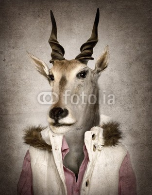 cranach, Goat in clothes. Digital illustration in soft oil painting style (menschlich, kleidung, ziege, foto, beeindruckend, niemand, montage, säugetier, pelz, glamour, charakter, umformung, leute, karte, grau, gestalten, garniert, kreativ, anthropomorphismus, frau, spassig, mädchen, kühl, lei, blick, entwerfen, frau, stad)