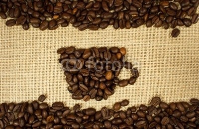 momanuma, kaffee-tasse aus kaffeebohnen (cappuccino, tassen, collage, kaffee, latte macchiato, trinken, espresso, kaffeebohne, bild, braun, orange, rot, beige, kunst, trinken, geniessen, geschmack, geschmack, bohne, kultur, warm, sexy, lecker, café, bar, backgrounds, bohne, text, schrifte)