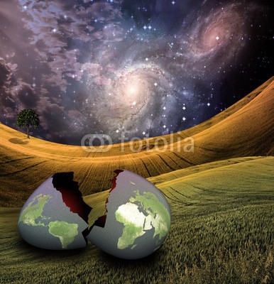 rolffimages, Earth egg is hatched  Some elements provided courtesy of NASA (galaxies, raum, spirit, spiritual, licht, surreal, kunst, wiese, birth, ausbrüten, wolken, ei, welt, umwelt, blatt, grün, pflanze, zuwachs, gras, anbauend, objekt, konzept, schale, frühling, zerbrechlich, entwicklung, organisch, life, natur, natürlic)