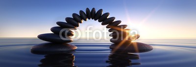 psdesign1, Steinbrücke im Meer bei Sonnenuntergang (steinbrücke, brücke, wasser, steine, zen, meditation, stille, feng shui, ozean, wellness, see, think, beschaulichkeit, kreativität, sonnenuntergang, abend, geist, entspannung, himmel, sonne, kieselstein, peace, welle, tiefe, blau, besinnung, stärk)