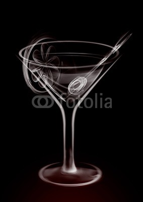 Tisi, Artistic Illustration Smoke Martini Cocktail Glass on black (abstrakt, aroma, cocktail, kunstvoll, schwarz, weiß, glas, tassen, remis, trinken, abend, bar, fragrance, foodie, abbildung, licht, besinnung, entspannen, ruhen, duftet, oliven, schatten, rauch, musik, glatt, verwischen, spirit, zart, liebe, zei)