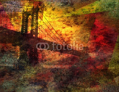 rolffimages, Manhattan bridge (3d, abstrakt, amerika, architektur, kunst, brücke, gebäude, canvas, stadt, stadtlandschaft, farbe, downtown, dramatisch, hafen, hoch, hudson, impressionismus, insel, orientierungspunkt, landschaft, manhattan, metropole, hauptstädtisch, neu, new york cit)