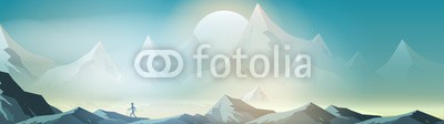 inbevel, Mountains Landscape Panorma with Nordic Walking - Vector Illustration (aktiv, betätigung, alpen, hintergrund, banner, heft, wolken, kalt, staat, paar, kreuz, ausstattung, extrem, gesund, wanderer, hiking, himalaya, landschaft, berg, berg, natur, nepal, nordic, park, leute, person, erholung, silhouette, schnee, sport, spor)