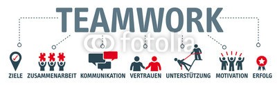 Trueffelpix, Banner Teamwork Konzept - Schlagworte und Piktogramme (kooperation, teamwork, kooperation, banner, gespann, teamwork, zusammen, icon, business, partnerschaft, integration, unterstützung, zusammen, zielen, objektiv, erfolg, erfolgreiche, leistung, anweisungen, entwicklung, visionen, symbol, busines)