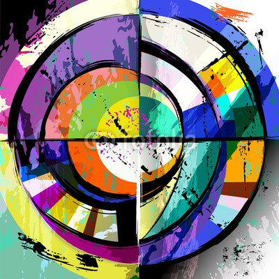 Kirsten Hinte, abstract circle background, retro/vintage style with paint strokes and splashes (abstrakt, kunst, kunstvoll, artwork, hintergrund, blau, schwarz, gebürstet, canvas, kreis, farbe, bunt, sätze, kreativ, dekorativ, entwerfen, different, elemente, rahmen, graffiti, grafik, grunge, farbton, abbildung, abbild, gemischt, modern, öl, orang)