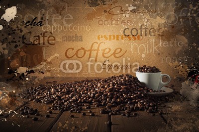alphaspirit, Background of cup of coffee (kaffee, tassen, holz, hölzern, mocha, sketch, aromatisch, arabisch, dunkel, geschmack, morgens, schreibtisch, imbiss, frühstücken, bar, entspannung, mug, lebensstil, aroma, cappuccino, samen, braten, espresso, milch, korn, essen, grunge, italienisc)