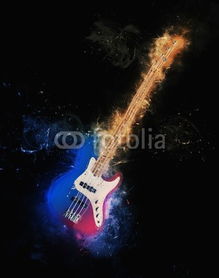 Dimitrius, Cosmic bass grunge illustration (gitarre, musik, electric, schnur, instrumente, fels, isoliert, weiß, musikalisch, holz, schwarz, ausstattung, klingen, genick, konzert, spiel, blues, metall, musiker, jahrgang, modern, stage, jazz, close-up, elektronisch, palisander, ahorn, band, bas)