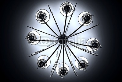 kichigin19, Ornate chandelier in an expensive interior (glas, kronleuchter, kristalle, licht, lampe, stil, entwerfen, jahrgang, classic, dekoration, retro, luxus, schwarz, antikes, interieur, elegant, innen, glühbirne, kunst, electric, dekorativ, alt, dunkel, decke, hängend, verziert, deko, teuer, victoria)