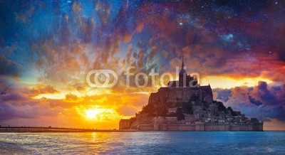 denis_333, Dream (traum, schloss, saint michel, fantasy, irreal, landschaft, illusion, meer, le mont-saint-michel, sonnenuntergan)