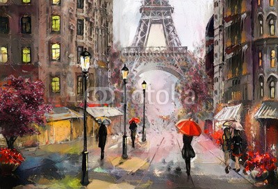 lisima, oil painting on canvas, street view of Paris. Artwork. eiffel tower . people under a red umbrella. Tree. France (paris, stadt, eiffelturm, abstrakt, wölben, architektur, kunst, kunstvoll, artwork, herbst, hintergrund, gebäude, wolken, wolkengebilde, bunt, paar, reiseziel, europa, europäisch, berühmt, frankreich, haus, abbildung, eindrucksvoll, orientierungspunk)