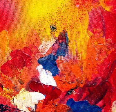 samkar, Abstract painting (abstrakt, acryl, kunst, kunstvoll, canvas, modern, modern art, malerei, stil, rot, gel)