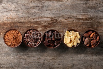Africa Studio, Bowls with cocoa products on wooden background (antioxidans, hintergrund, bohne, schüssel, braun, butte, schokolade, kakao, farbe, kochen, köstlich, nachspeise, diät, different, essen, essen, gesund, zutaten, natürlich, schreibfeder, nährstoffe, objekt, organisch, pulver, produkt, produkt, protei)