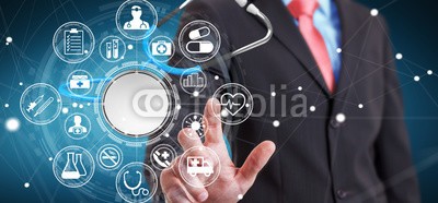 sdecoret, Businessman holding and touching floating stethoscope 3D rendering (doktor, ärztin, medizin, stethoskope, gesundheit, pflege, labor, labor, forschung, wissenschaft, wissenschaftlich, biologie, kardiologe, droge, pille, treatment, therapie, business, kaufmann, mann, krankenhaus, genetisch, versicherung, ausstattung, pharm)