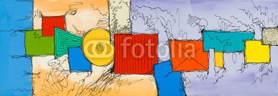 clivewa, An original acrylic and ink colorful abstract painting. (abstrakt, malerei, acryl, pen, tinte, kunst, grafik, kunstvoll, original, hintergrund, blau, rot, farbe, bunt, altersgenosse, kreativ, kühn, hell, entwerfen, figur, gelb, abbild, interessant, modern, mustern, rau, raum, platsch, viereck, textu)