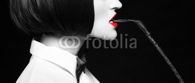 sakkmesterke, Woman in wig bite whip profile selective coloring banner (wählerisch, geheimnis, domina, frau, modellieren, nein, banner, vorlage, attraktiv, weiß, sides, verführung, dominante, rot, erwachsen, glamour, lover, schwarz, weiblich, gestalten, elegant, frau, lippen, jung, anblick, mädchen, sehnsucht, sinnlic)