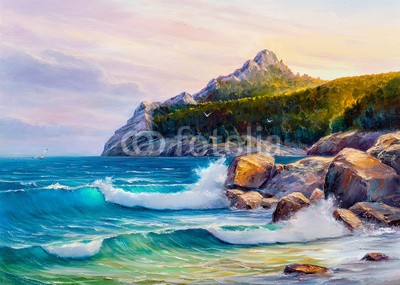 serge-b, Morning on sea, wave, illustration, oil painting. (malerei, kunst, meer, blau, künstler, welle, movement, sommer, wasser, reisen, horizont, elemente, canvas, zeichnung, picturesque, abbildung, rasten, ökologisch, meditative, hell, ökologie, morgens, impressionismus, durchsichtig, bild, himmel, pur)