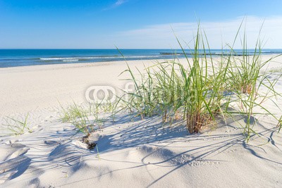 ThomBal, Strand an der Ostsee (stranden, ostsee, nordsee, düne, gras, küste, sand, sandstrand, nahaufnahmen, meer, ozean, wasser, horizont, landschaft, landschaftlich, hintergrund, himmel, blau, leere, allein, niemand, beschaulichkeit, gelassenheit, natur, natürlich, licht, schatte)