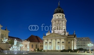 Blickfang, Französischer Dom Berlin (dom, berlin, beleuchtet, abendstimmung, horizontale, farbe, touristisch, sehenswürdigkeit, hauptstadt, deutsc)