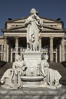 Blickfang, Schillerdenkmal (berlin, dichter, denker, farbe, vertikal, schauspielhaus, hauptstadt, deutsc)