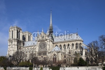 Blickfang, Notre Dame Paris (paris, notre dame, kirche, dom, frankreich, horizontale, blau, himmel, sehenswürdigkeit, touristisc)