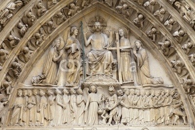 Blickfang, Notre Dame Paris (paris, notre dame, kirche, dom, frankreich, horizontale, sehenswürdigkeit, touristisch, eingan)