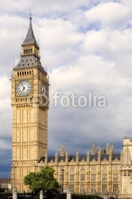 Blickfang, House of Parlament London with Big Ben (big ben, london, englisch, hauptstadt, touristisch, sehenswürdigkeit, farbe, vertikal, europa, historisc)