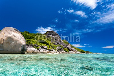 Beboy, Anse Source d'Argent, la Digue, Seychelles (seychellen, strand, bucht, frühling, silber, kokospalme, palme, wellenbrecher, welle, meer, ozean, tropics, tropics, tropisch, tropisch, exotismus, urlaub, vakanz, blues, türkis, himmel, paradiesisch, palme, insel, lagune, indianer, sand, weiß, reise)