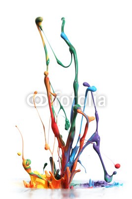 Leigh Prather, Colorful paint splashing isolated on white (malen, malen, platsch, vielfarbig, regenbogen, bunt, bunt, fallen lassen, abstrakt, kunst, blau, farbe, farbe, gestalten, tropfen, fließen, flüssig, isoliert, flüssigkeit, spritzer, farbe, farbe, acryl, kunstvoll, hell, kreativität, entladen, färbe)