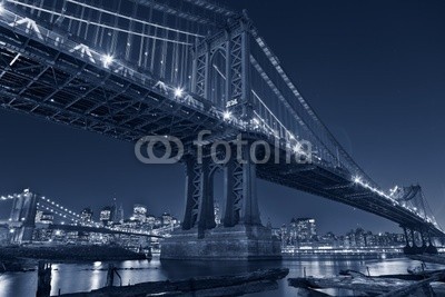 rudi1976, Manhattan Bridge, New York City. (lower manhattan, new york city, stadt, uns, himmel, town, abenddämmerung, rivers, nacht, wasser, skyline, twilight, manhattan, ufer, stadtlandschaft, waterfront, stadtleben, architektur, nordamerika, hängebrücke, brooklyn bridg)