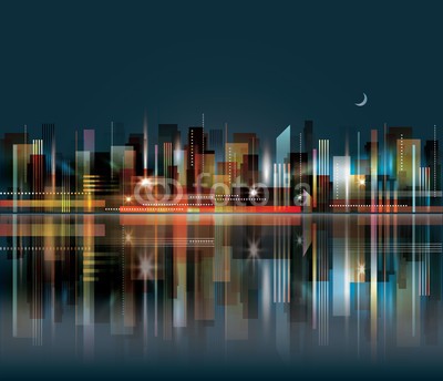 dahabians, City Landscape at night (stadt, stadtlandschaft, architektur, gebäude, downtown, landschaft, abstrakt, kunst, backgrounds, banner, konzept, dunkel, dekorativ, entwerfen, digitales, stadtteil, elemente, abend, äusseres, glühen, grafik, haus, abbildung, symbolik, life, lich)