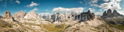 emvalibe, Dolomites panoramic view (alpen, ard, europa, berühmt, schöner, italien, berg, landschaft, panoramisch, panorama, fels, wide, see, wasser, dolomite, wolken, gras, grün, wanderungen, natur, hoch, sommer, val)
