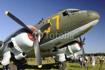 morane, DC3 au parking (flugzeug, flieger, wohlstand, aeronautisch, luft, luftfahrt, alt, sammlung, fracht, douglas, luftig, zeigen, force, kriegen, story, historisch, engineer, museum, fahrgäste, fahrer, spirale, technologie, nase, transport, schwarm, fliegender, anblic)