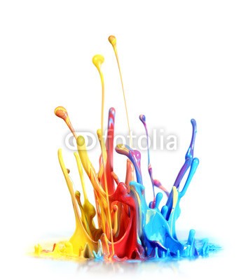 Leigh Prather, Paint splash (malen, tinte, farbe, bunt, vielfarbig, regenbogen, platsch, spritzer, kunst, kleckse, blau, tropfen, entladen, fließen, strömend, isoliert, fallen lassen, abstrakt, acryl, kunstvoll, hell, farbe, bunt, kreativität, färben, flüssig, tinte, flüssigkei)