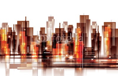 dahabians, City Landscape (stadt, stadtlandschaft, architektur, gebäude, downtown, landschaft, vektor, backgrounds, licht, nacht, abstrakt, linie, grafik, urbano, modern, web, kunst, blau, sketch, banner, äusseres, turm, straße, symbolik, konzept, life, schatten, stil, aben)