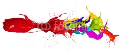 Jag_cz, Colored paint splashes isolated on white background (3d, abstrakt, kunst, kunstvoll, backgrounds, blau, blumenstrauss, bürste, blase, close-up, farbe, bunt, trinken, tropfen, entladen, fließen, strömend, flüssig, frisch, grün, tinte, isoliert, licht, flüssigkeit, zusammenlegung, bewegung, natur, male)