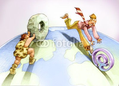 nuvolanevicata, progresso (web, computer, technologie, entwicklung, netz, fortschritt, mann, figurine, cartoons, wetter, innovation, ideen, ideen, konzept, hektisch, leistung, laufen, vorfeld, welt, modern, trepidation, instrumente, räder, schnecke, post, mitarbeiter, ironi)