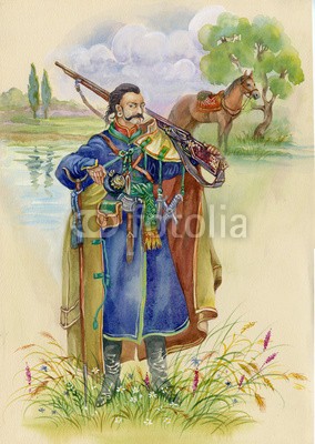 Nadiia Starovoitova, Ukrainian Cossack horse around, watercolor (wasserfarben, einheit, ukrainisch, 2, trust, sommer, frühling, raum, lächelnd, hemd, ländliche, entspannt, relationen, portrait, pony, person, draußen, 1, natur, modellieren, mann, säugetier, männlich, liebe, schauend, arten, pferd, fotogen, prächti)