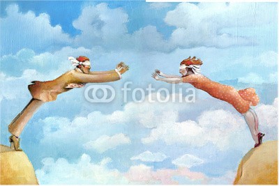 nuvolanevicata, fiducia (lieblich, paar, relation, meeting, zuversicht, probe, fortuna, lover, verliebt, brücke, mann, weiblich, himmel, wolken, traum, hoffnung, wunsc)